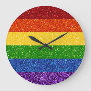Grande Horloge Ronde Drapeau de la Fierté arc-en-ciel LGBT Parties scin