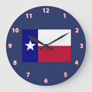 Grande Horloge Ronde Drapeau de la Lone Star du Texas