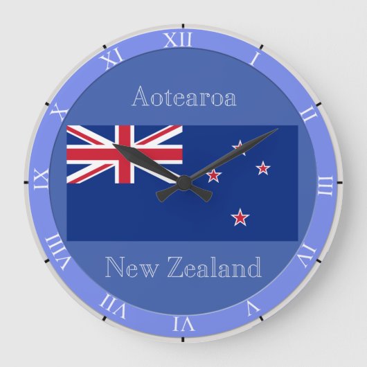 Grande Horloge Ronde Drapeau de la Nouvelle-Zélande (Recto)