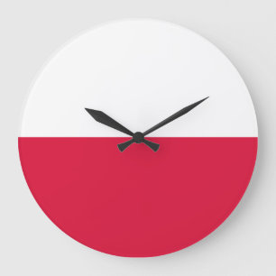 Grande Horloge Ronde Drapeau de la Pologne