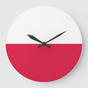 Grande Horloge Ronde Drapeau de la Pologne (polonais)