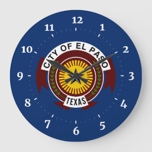 Grande Horloge Ronde Drapeau de la ville d'El Paso, Texas