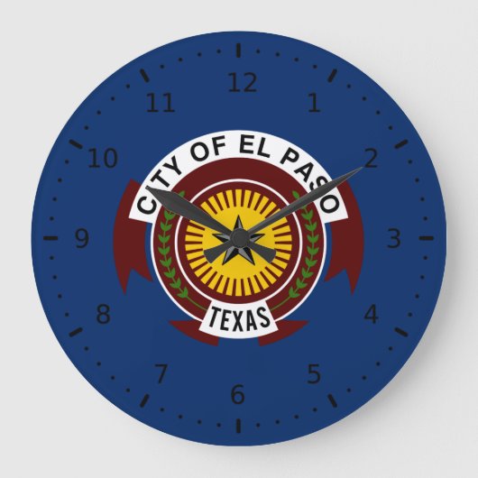 Grande Horloge Ronde Drapeau de la ville d'El Paso, Texas (Recto)