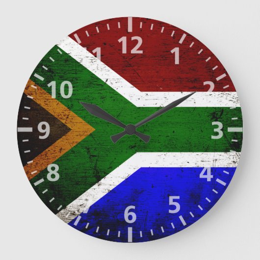 Grande Horloge Ronde Drapeau de l'Afrique du Sud (Recto)