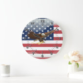 Grande Horloge Ronde Drapeau de l'aigle à tête blanche (Maison)