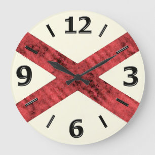 GRANDE HORLOGE RONDE DRAPEAU DE L'ALABAMA