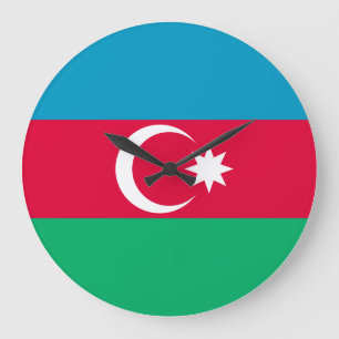 Grande Horloge Ronde Drapeau de l'Azerbaïdjan
