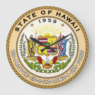 Grande Horloge Ronde drapeau de l'État de Hawaii sceau de la républiq