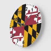 Grande Horloge Ronde Drapeau de l'État du Maryland (Angle)