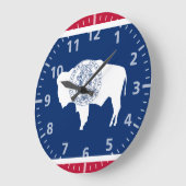 Grande Horloge Ronde Drapeau de l'État du Wyoming (Angle)