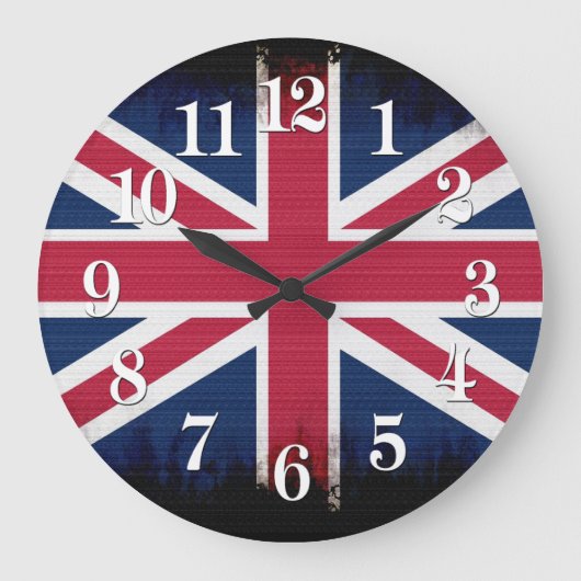 Grande Horloge Ronde Drapeau de l'Union britannique Union Jack Patrioti (Recto)