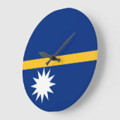 Grande Horloge Ronde Drapeau de Nauru (Angle)