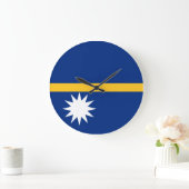 Grande Horloge Ronde Drapeau de Nauru (Maison)