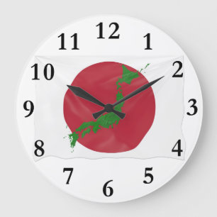 Grande Horloge Ronde Drapeau de pays japonais