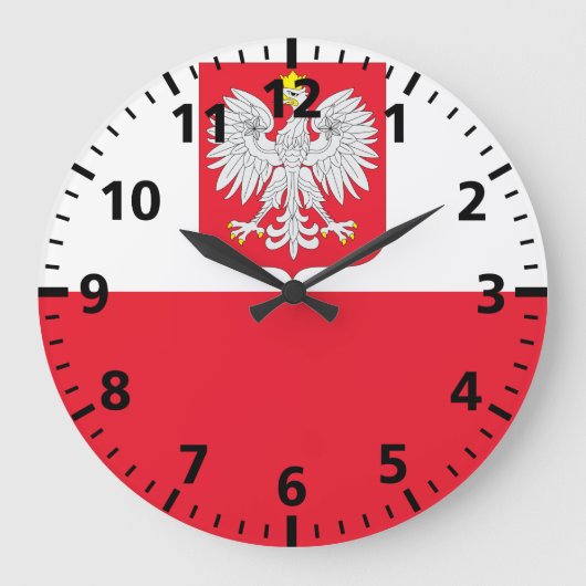 Grande Horloge Ronde Drapeau de Pologne (Recto)