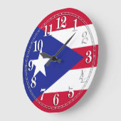 Grande Horloge Ronde Drapeau de Porto Rico (Angle)