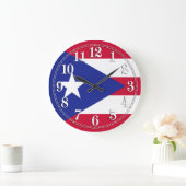 Grande Horloge Ronde Drapeau de Porto Rico (Maison)