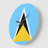 Grande Horloge Ronde Drapeau de Sainte-Lucie (Angle)