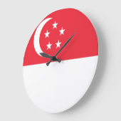 Grande Horloge Ronde Drapeau de Singapour (Angle)