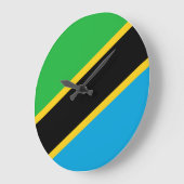 Grande Horloge Ronde Drapeau de Tanzanie (Angle)