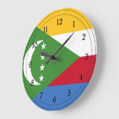 Grande Horloge Ronde Drapeau des Comores (Angle)