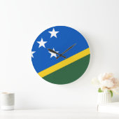 Grande Horloge Ronde Drapeau des Îles Salomon (Maison)
