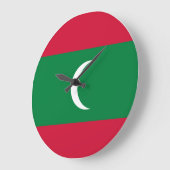 Grande Horloge Ronde Drapeau des Maldives (Angle)