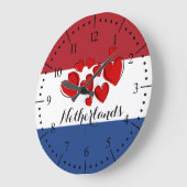 Grande Horloge Ronde Drapeau des Pays-Bas (Angle)
