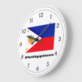 Grande Horloge Ronde Drapeau des Philippines (Angle)