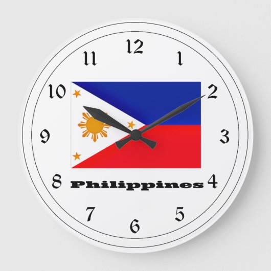 Grande Horloge Ronde Drapeau des Philippines (Recto)
