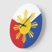 Grande Horloge Ronde Drapeau des Philippines (Angle)