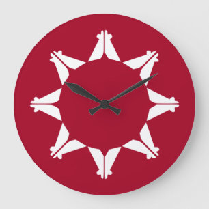 Grande Horloge Ronde Drapeau des Sioux Oglala Lakota