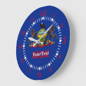 Grande Horloge Ronde Drapeau d'État de Pennsylvanie sur un (Angle)