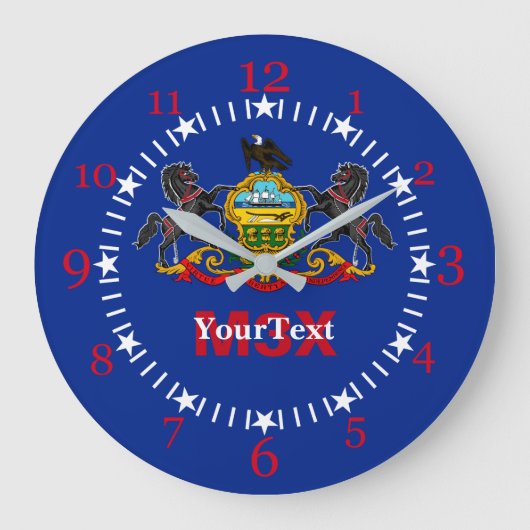 Grande Horloge Ronde Drapeau d'État de Pennsylvanie sur un (Recto)