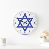 Grande Horloge Ronde Drapeau d'Israël (Maison)