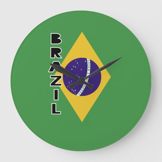 Grande Horloge Ronde Drapeau du Brésil (Recto)