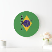 Grande Horloge Ronde Drapeau du Brésil (Maison)