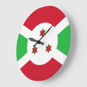 Grande Horloge Ronde Drapeau du Burundi (Angle)