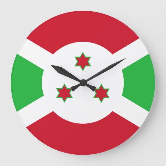 Grande Horloge Ronde Drapeau du Burundi (Recto)