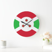 Grande Horloge Ronde Drapeau du Burundi (Maison)