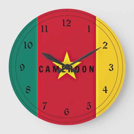 Grande Horloge Ronde Drapeau du Cameroun (Recto)