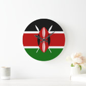 Grande Horloge Ronde Drapeau du Kenya (Maison)