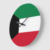 Grande Horloge Ronde Drapeau du Koweït (Angle)