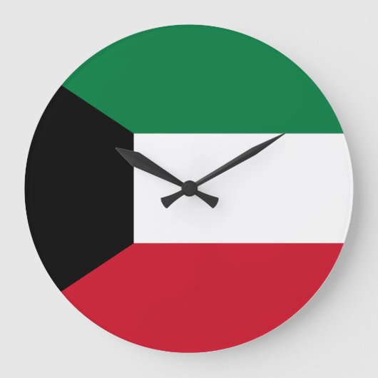 Grande Horloge Ronde Drapeau du Koweït (Recto)