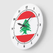 Grande Horloge Ronde Drapeau du Liban (Angle)
