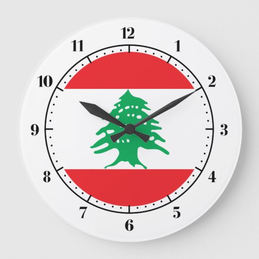 Grande Horloge Ronde Drapeau du Liban (Recto)