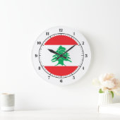 Grande Horloge Ronde Drapeau du Liban (Maison)