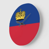 Grande Horloge Ronde Drapeau du Liechtenstein (Angle)