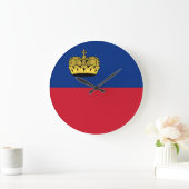 Grande Horloge Ronde Drapeau du Liechtenstein (Maison)