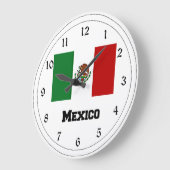 Grande Horloge Ronde Drapeau du Mexique (Angle)